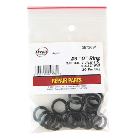Danco Danco 5/8 in. D X 7/16 in. D Rubber O-Ring 20 pk 35726W